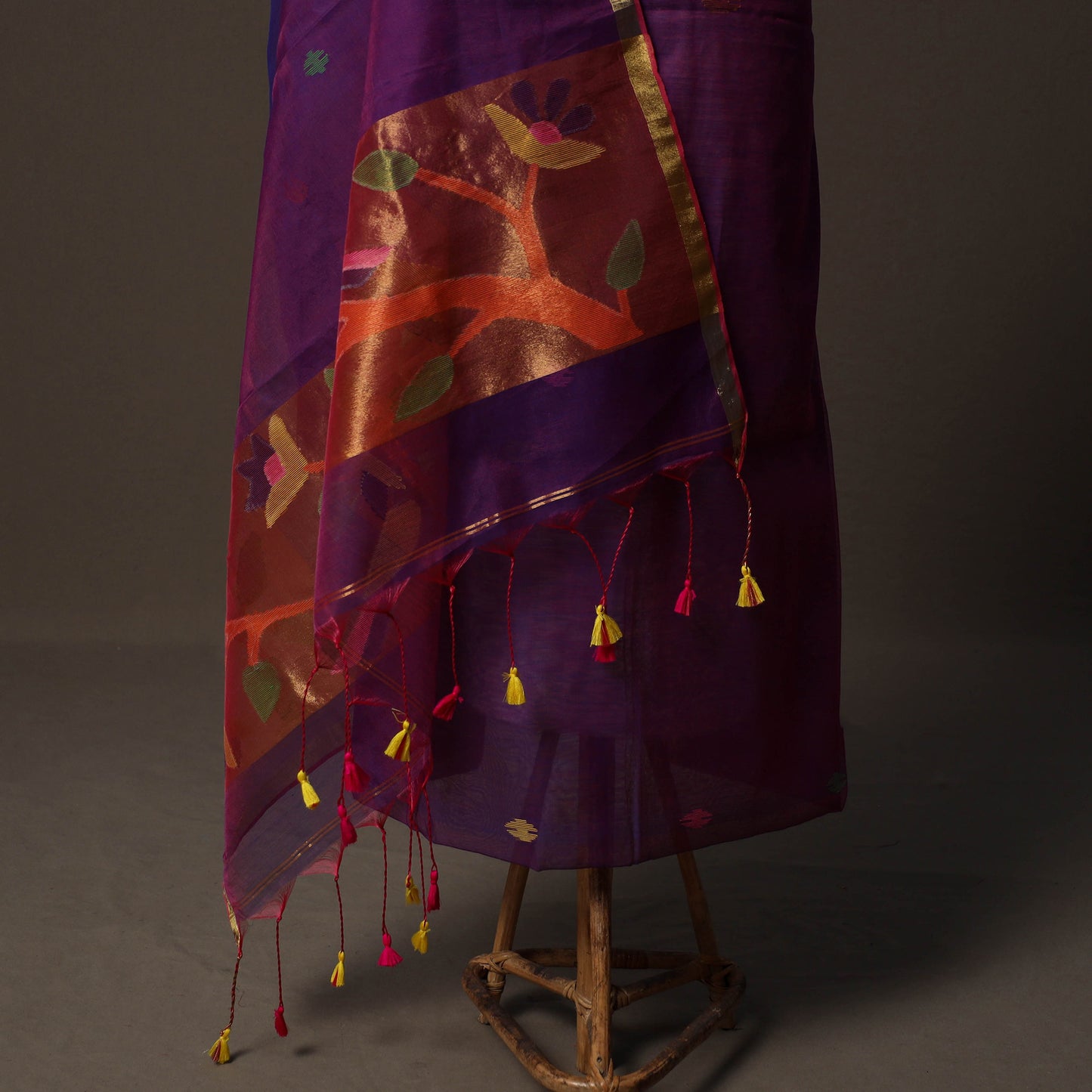 Handwoven Phulia Jamdani Muslin Silk 2pc Unstitched Dress Material Kurta Set 68