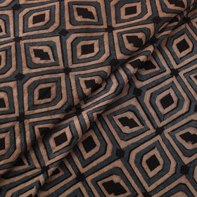 Ajrakh Hand Block Prints Pure Handloom Chanderi Silk Fabric of Kutch 02