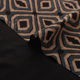 Ajrakh Hand Block Prints Pure Handloom Chanderi Silk Fabric of Kutch 02