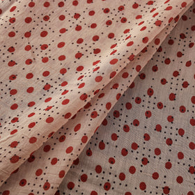 Ajrakh Hand Block Prints Pure Handloom Chanderi Silk Fabric of Kutch 05