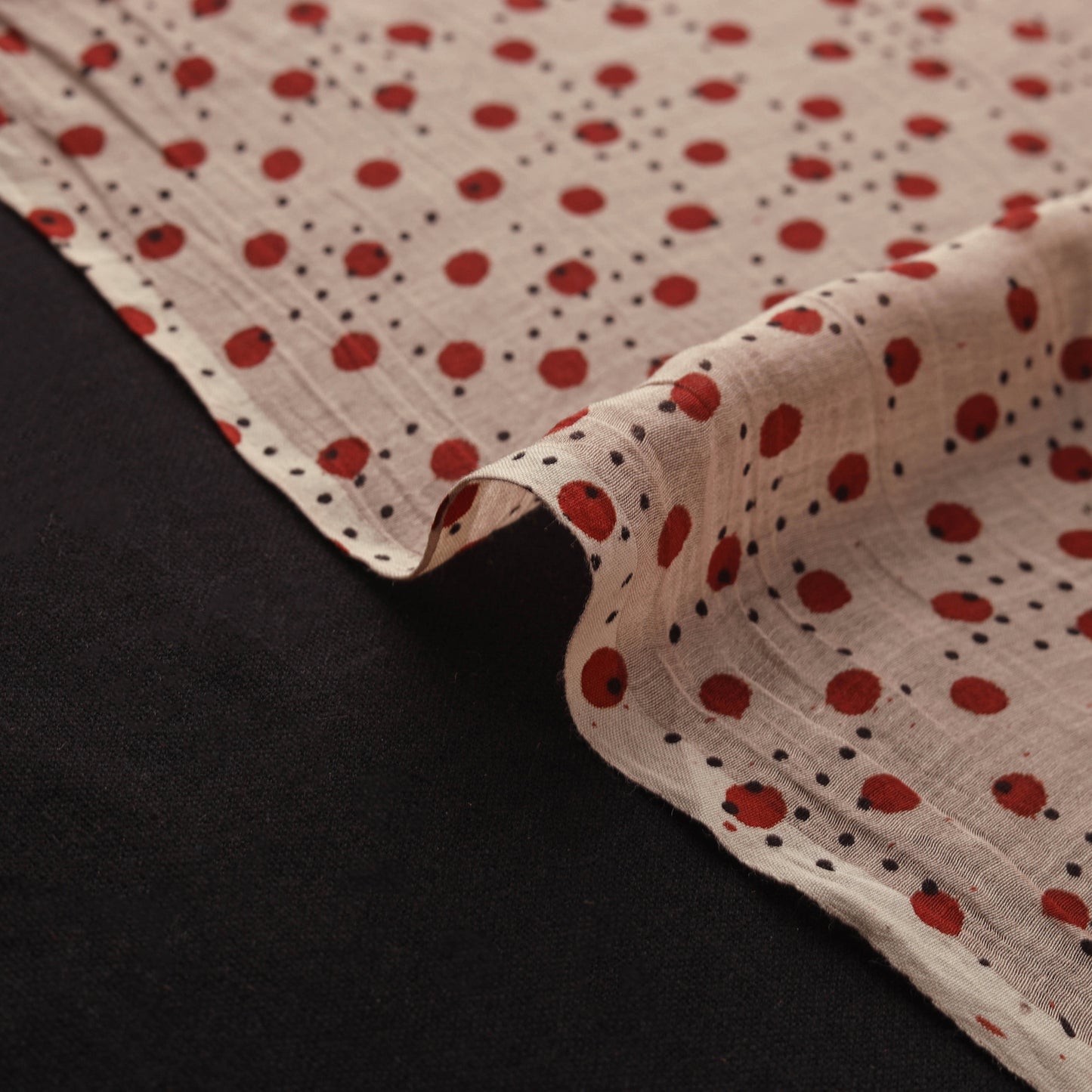 Ajrakh Hand Block Prints Pure Handloom Chanderi Silk Fabric of Kutch 05