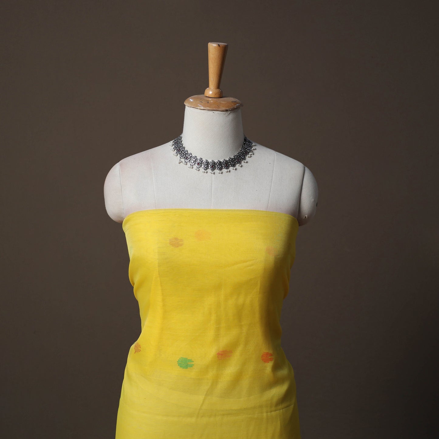 Handwoven Phulia Jamdani Muslin Silk 2pc Unstitched Dress Material Kurta Set 71