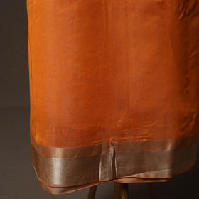 Orange - 2pc Handloom Maheshwari Silk Unstitched Dress Material Kurta Set with Resham Zari Border 30