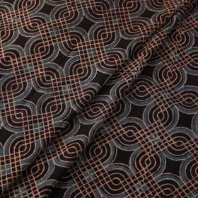 Ajrakh Hand Block Prints Pure Handloom Chanderi Silk Fabric of Kutch 06