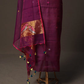 Handwoven Phulia Jamdani Muslin Silk 2pc Unstitched Dress Material Kurta Set 72