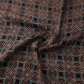 Ajrakh Hand Block Prints Pure Handloom Chanderi Silk Fabric of Kutch 06
