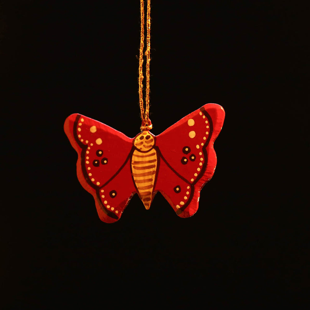 Butterfly - Kashmir Handpainted Christmas Decor Ornament