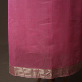Pink - 2pc Handloom Maheshwari Silk Unstitched Dress Material Kurta Set with Zari Border 31