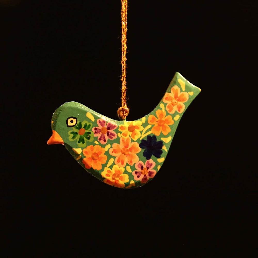 Bird - Kashmir Handpainted Christmas Decor Ornament