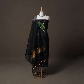 Handwoven Phulia Jamdani Muslin Silk 2pc Unstitched Dress Material Kurta Set 74
