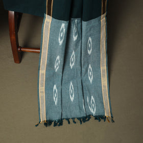 Green - Pochampally Ikat Weave 3pc Cotton Unstitched Dress Material Suit Set 40