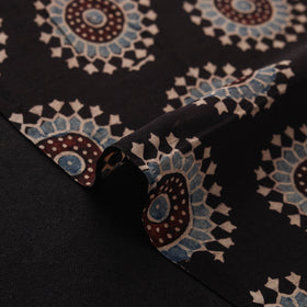 Ajrakh Hand Block Prints Pure Handloom Chanderi Silk Fabric of Kutch 07