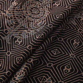 Ajrakh Hand Block Prints Pure Handloom Chanderi Silk Fabric of Kutch 08