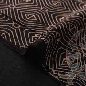 Ajrakh Hand Block Prints Pure Handloom Chanderi Silk Fabric of Kutch 08