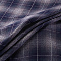Ladakh Pure Handwoven Sheep Merino Wool Twill Plaid Check Deep Indigo Fabric 01