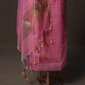 Handwoven Phulia Jamdani Muslin Silk 2pc Unstitched Dress Material Kurta Set 75