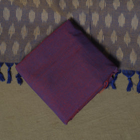 Grey - Pochampally Ikat Weave 3pc Cotton Unstitched Dress Material Suit Set 41
