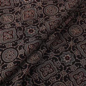 Ajrakh Hand Block Prints Pure Handloom Chanderi Silk Fabric of Kutch 10
