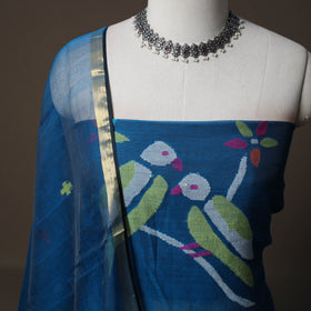 Handwoven Phulia Jamdani Muslin Silk 2pc Unstitched Dress Material Kurta Set 76