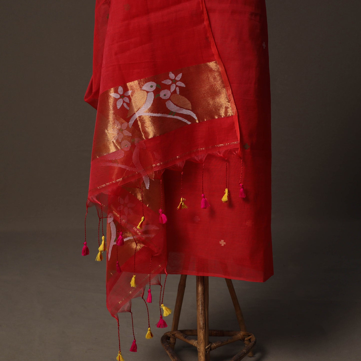 Handwoven Phulia Jamdani Muslin Silk 2pc Unstitched Dress Material Kurta Set 77