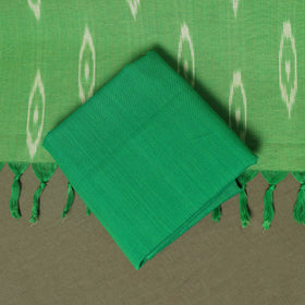 Green - Pochampally Ikat Weave 3pc Cotton Unstitched Dress Material Suit Set 43