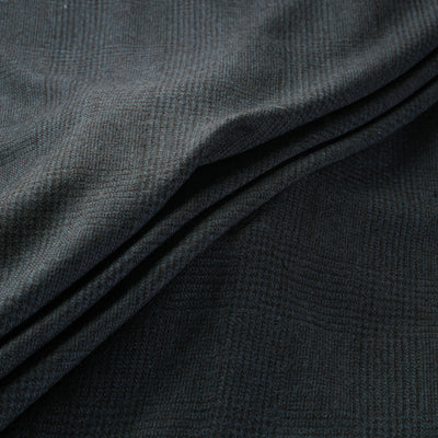 Ladakh Pure Handwoven Sheep Merino Wool Twill Glen Check Skyscape Fabric 02