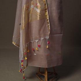 Handwoven Phulia Jamdani Muslin Silk 2pc Unstitched Dress Material Kurta Set 78