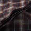 Ladakh Pure Handwoven Sheep Merino Wool Twill Plaid Check Earthscape Fabric 03