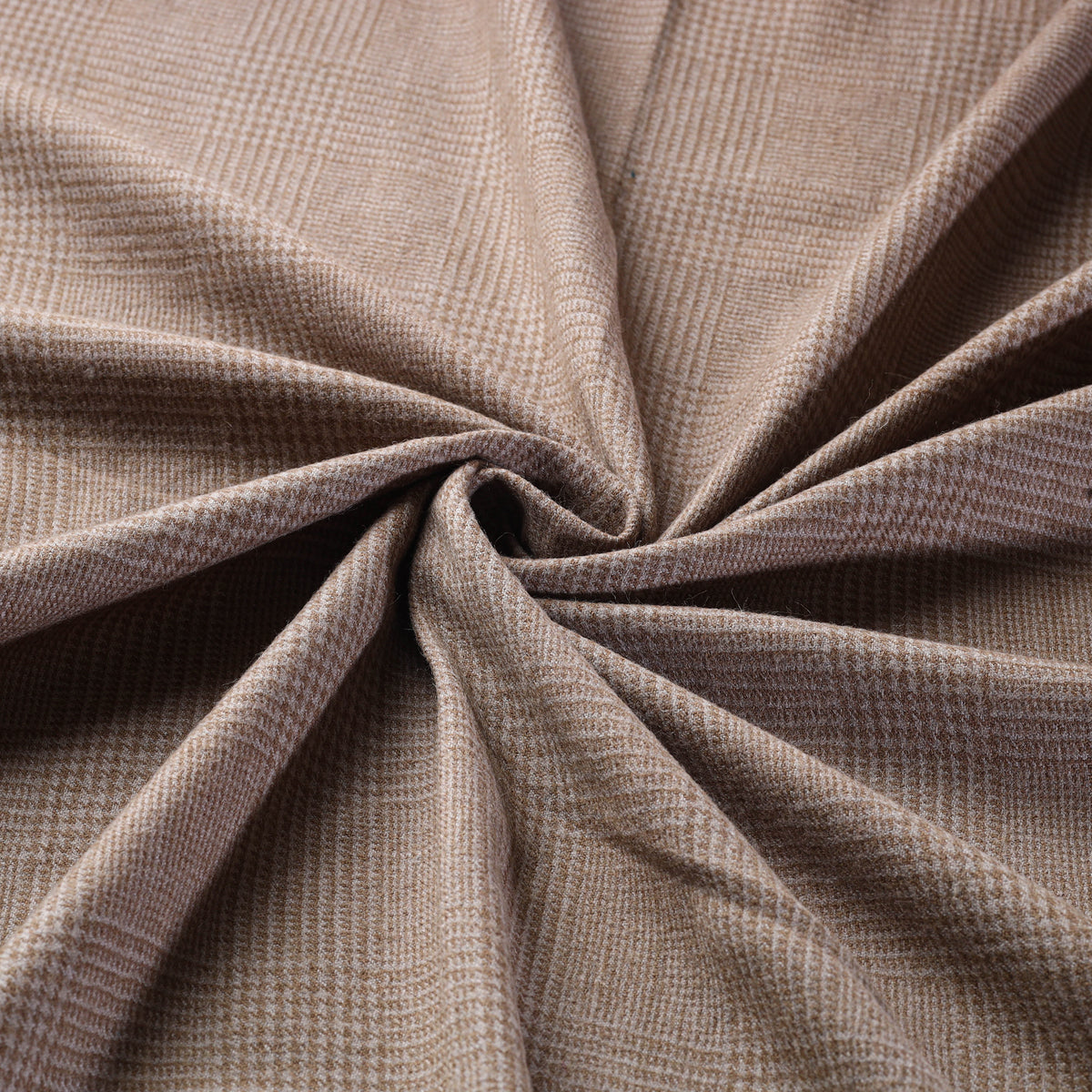 Ladakh Pure Handwoven Sheep Merino Wool Twill Glen Check Earthscape Fabric 04