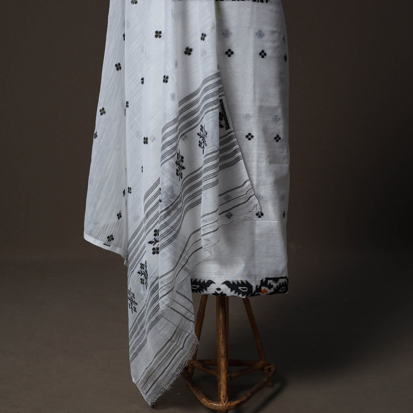 Phulia Jamdani Silk Cotton 2pc Unstitched Dress Material Kurta Set 01