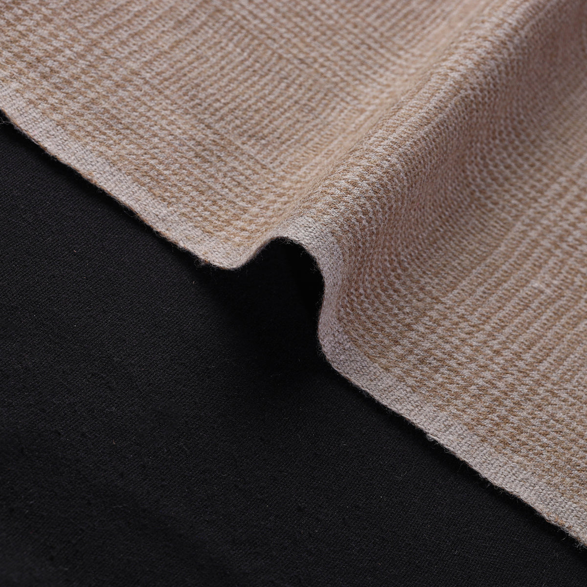 Ladakh Pure Handwoven Sheep Merino Wool Twill Glen Check Earthscape Fabric 04