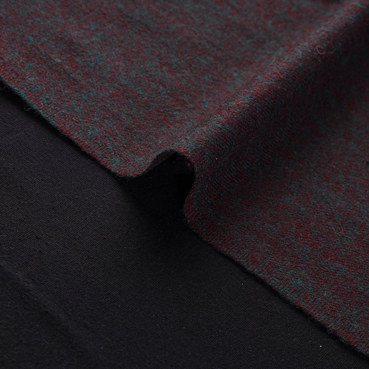 Ladakh Pure Handwoven Sheep Merino Wool Marled Green Fabric 05