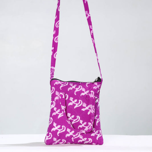 Hand Batik Printed Quilted Cotton Sling Bag 02