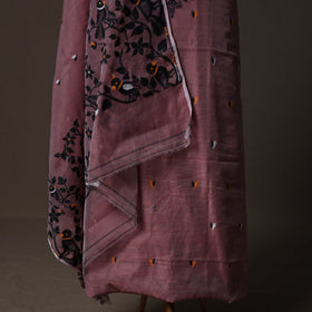 Phulia Jamdani Silk Cotton 2pc Unstitched Dress Material Kurta Set 02
