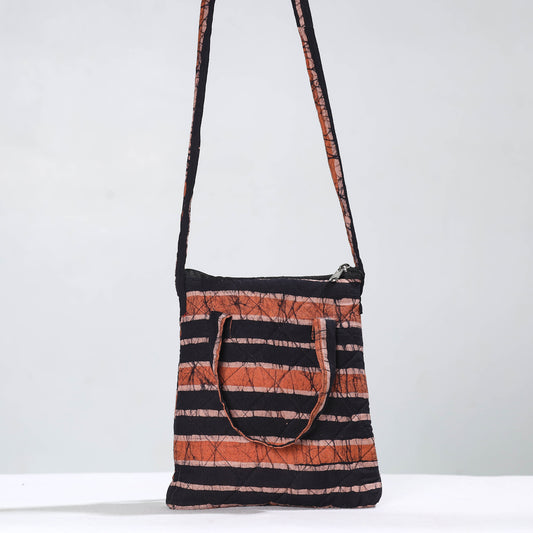 Hand Batik Printed Quilted Cotton Sling Bag 03