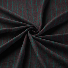 Ladakh Pure Handwoven Sheep Merino Wool Felted Twill Stripes Forest Green Fabric 08