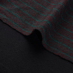 Ladakh Pure Handwoven Sheep Merino Wool Felted Twill Stripes Forest Green Fabric 08
