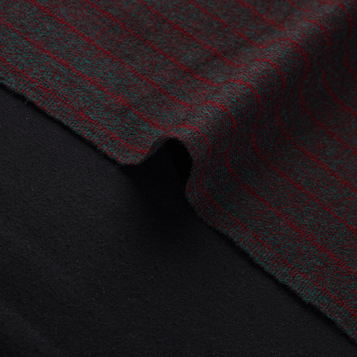 Ladakh Pure Handwoven Sheep Merino Wool Felted Twill Stripes Forest Green Fabric 09