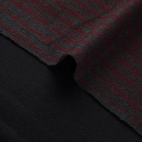 Ladakh Pure Handwoven Sheep Merino Wool Felted Twill Stripes Forest Green Fabric 09
