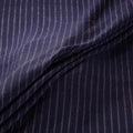Ladakh Pure Handwoven Sheep Merino Wool Twill Stripes Navy Blue Fabric 11   2026/790-1 11