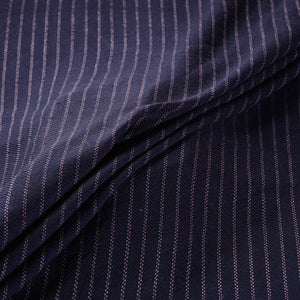 Ladakh Pure Handwoven Sheep Merino Wool Twill Stripes Navy Blue Fabric 11   2026/790-1 11