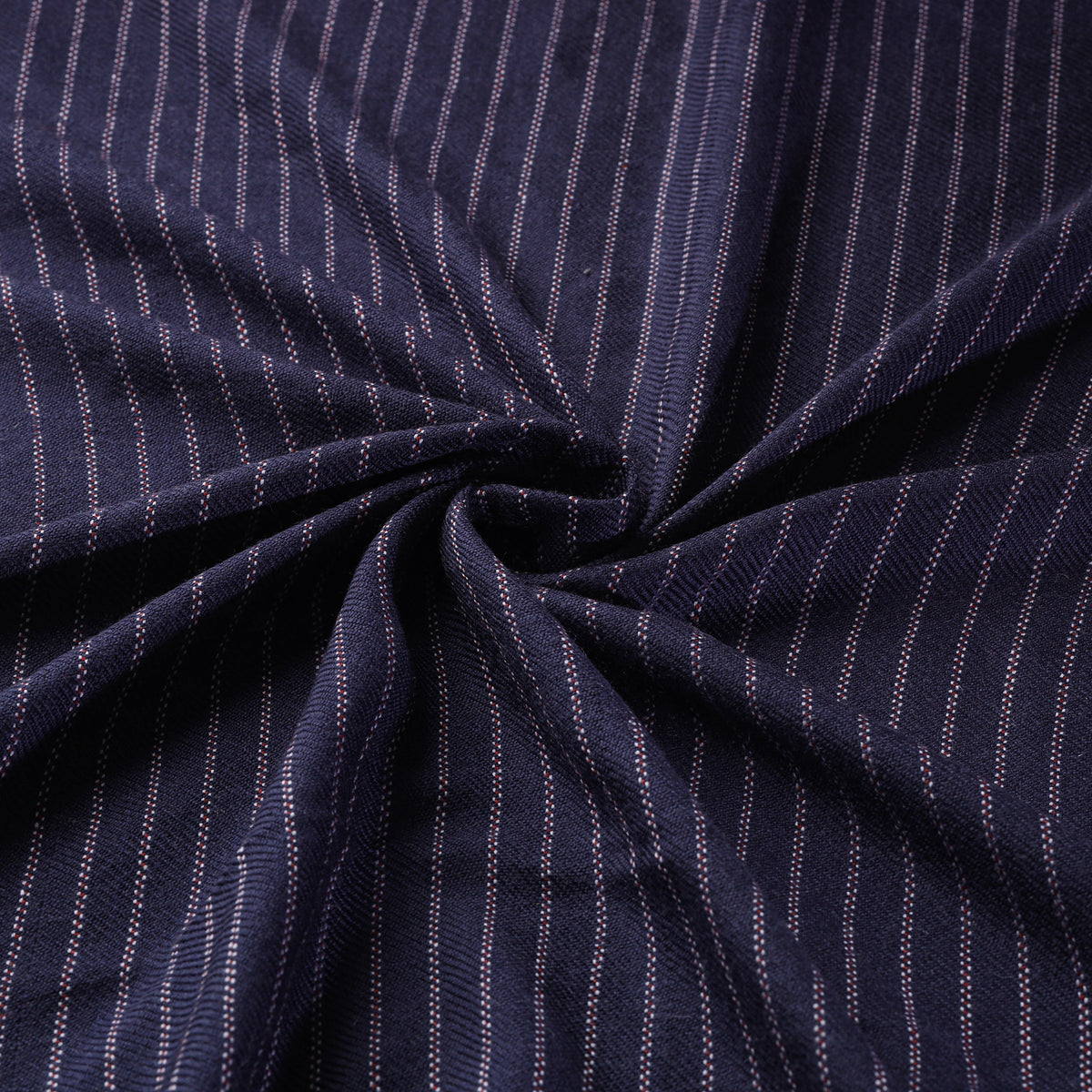 Ladakh Pure Handwoven Sheep Merino Wool Twill Stripes Navy Blue Fabric 11   2026/790-1 11