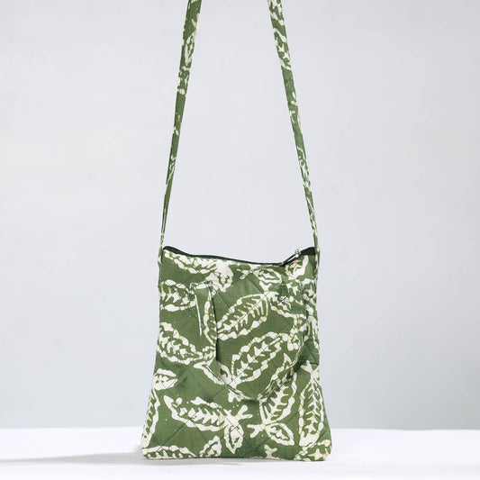 Hand Batik Printed Quilted Cotton Sling Bag 10