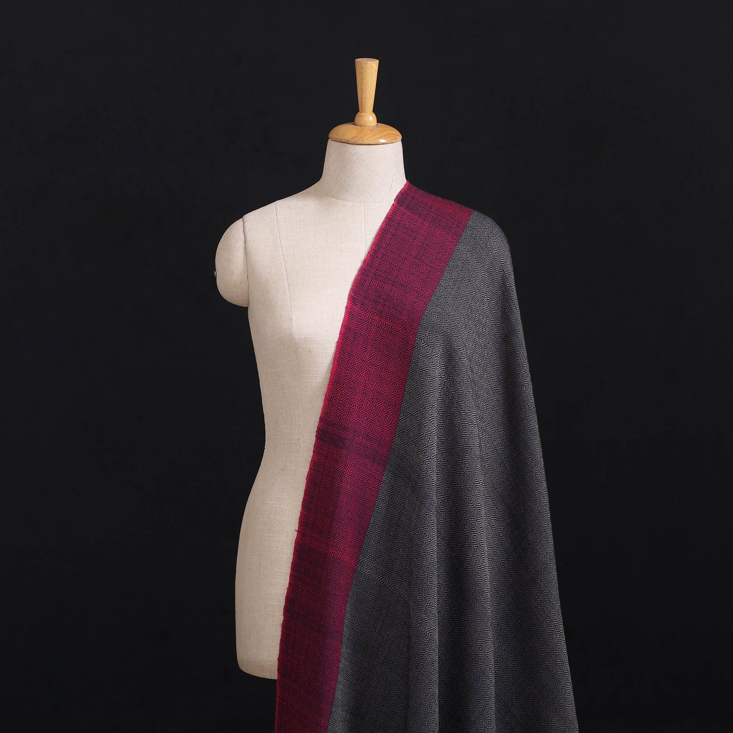 Grey - Kumaun Handwoven Pure Merino Woolen Fabric