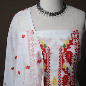 Phulia Jamdani Silk Cotton 2pc Unstitched Dress Material Kurta Set 08