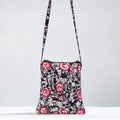 Black Hand Batik Printed Quilted Cotton Sling Bag 13