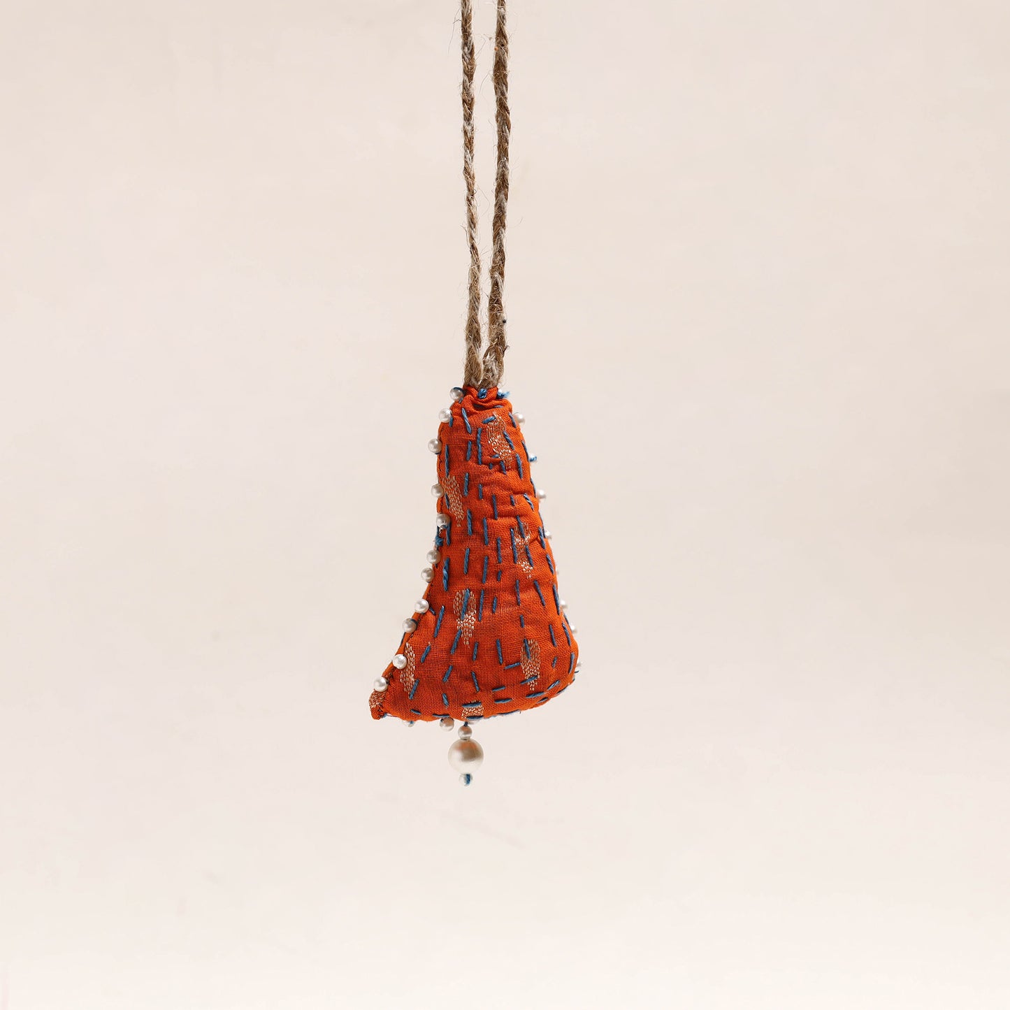 Bell - Upcycled Thread & Beadwork X-Mas Decor Hanging 03