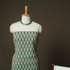 Green - Pochampally Ikat Weave 3pc Cotton Unstitched Dress Material Suit Set 53