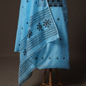 Phulia Jamdani Silk Cotton 2pc Unstitched Dress Material Kurta Set 09