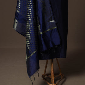 Plain Slub Silk 2pc Unstitched Dress Material Kurta Set with Earrings 36